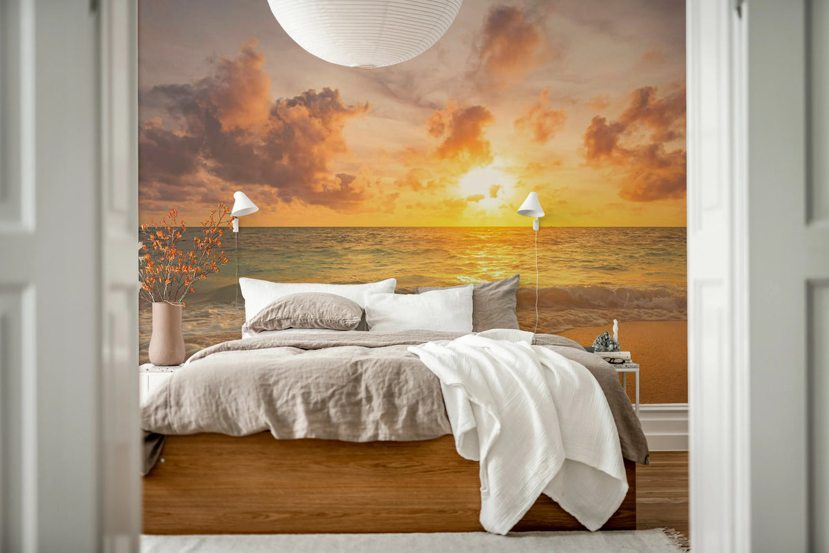 Seaside at Dawn, Soft Mural Wallpaper - room preview 03
