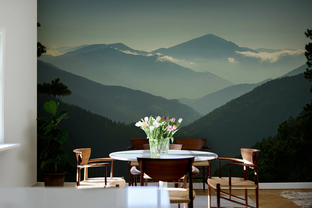 Magic Hills, Blue Mural Wallpaper - room preview 03