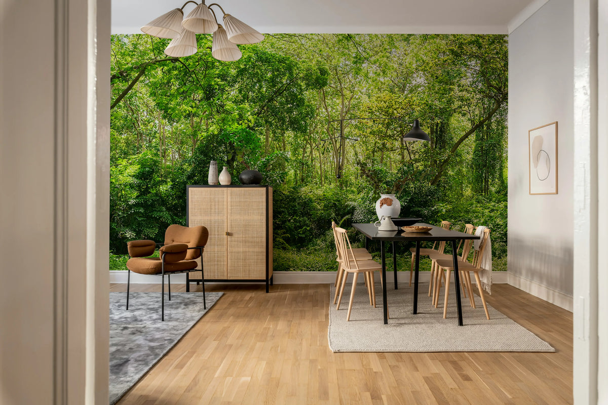 Summer Forest, Green Mural Wallpaper - room preview 03