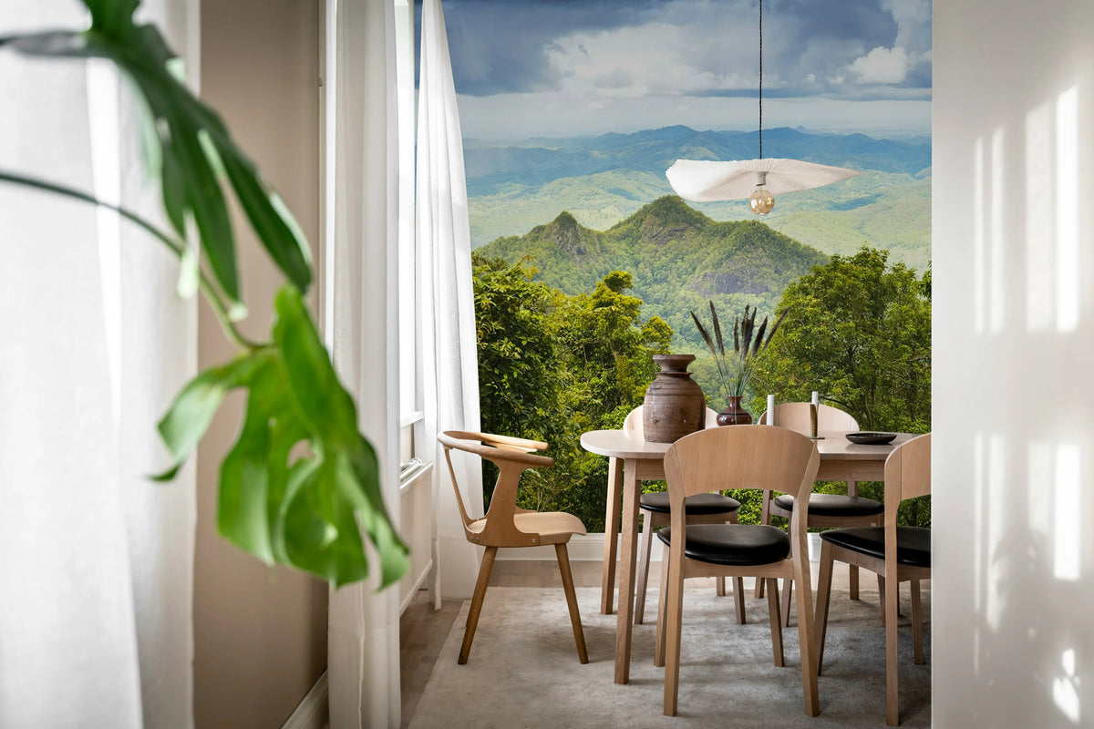 High Mountains, Green Mural Wallpaper - room preview 03