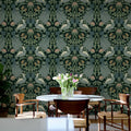 Birds of Paradise, Dark Mural Wallpaper - room preview 03