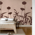 Floral Silhouette, Pink Mural Wallpaper - room preview 03