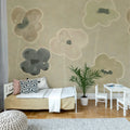 Paper Poppies, Pastel Mural Wallpaper - room preview 03