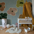 Paper Poppies, Blue Mural Wallpaper - room preview 03