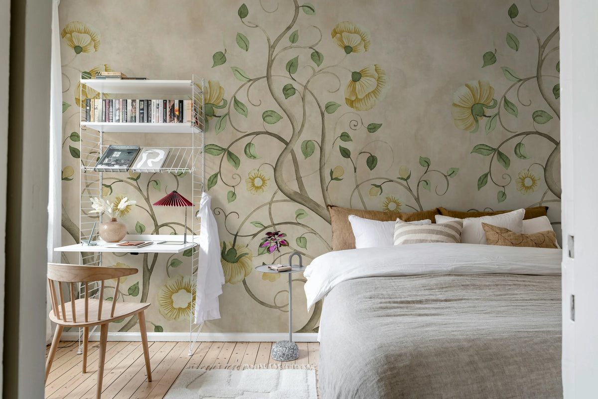 Big Poem, Peach Mural Wallpaper - room preview 03