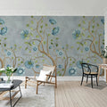 Big Poem, Blue Mural Wallpaper - room preview 03