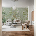 Big Poem, Green Mural Wallpaper - room preview 03