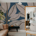 Ruby Lines, Dark Blue Mural Wallpaper - room preview 03