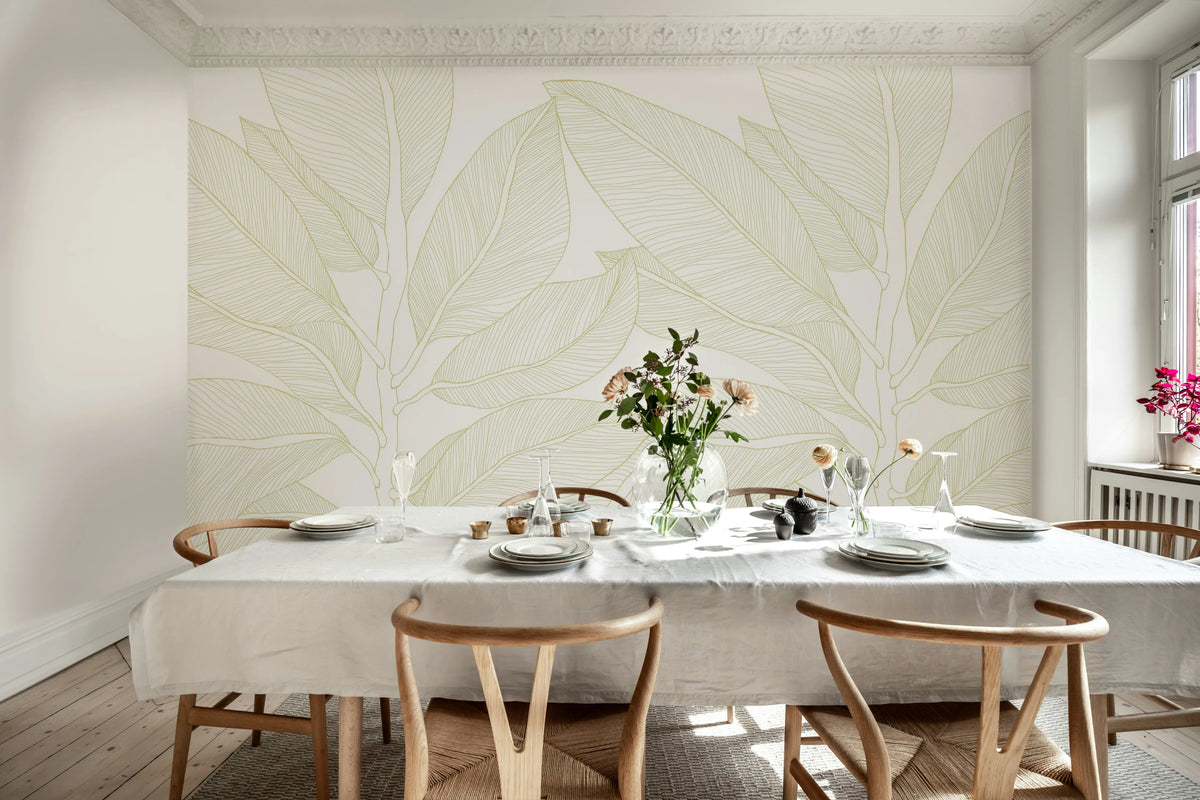 Ruby Lines, Beige Mural Wallpaper - room preview 03