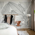 Ruby Lines, Black Mural Wallpaper - room preview 03