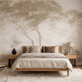The Green Forest, Beige Mural Wallpaper - room preview 03