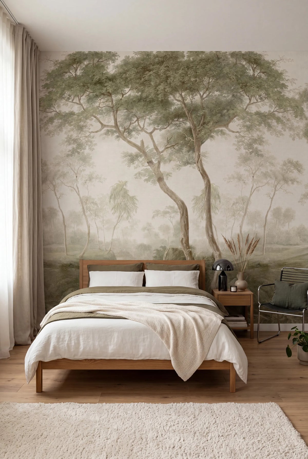The Green Forest, Green Mural Wallpaper - room preview 03
