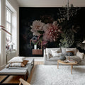 Floral Bouquet, Dark Mural Wallpaper - room preview 03