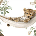 Leopard Cub in Hammock Mural Wallpaper — Whimsical Safari Art Mural Wallpaper - room preview 04
