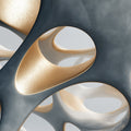 Abstract Organic Cellular Mural Wallpaper in Charcoal and Gold Mural Wallpaper - room preview 04