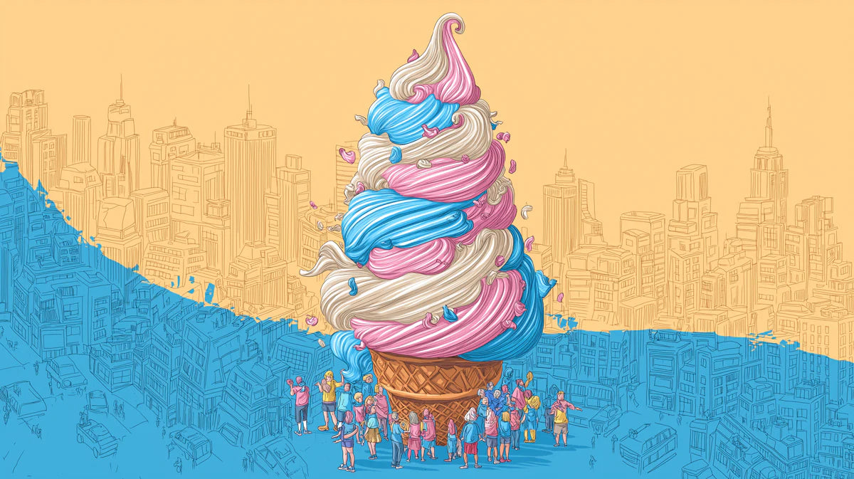 Giant Ice Cream City Mural Wallpaper — Playful Urban Pop Art Mural Wallpaper - room preview 04