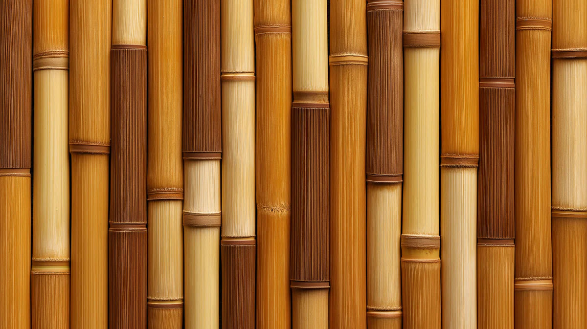 Natural Bamboo Stalks Mural Wallpaper — Rustic Earthy Tones Mural Wallpaper - room preview 04