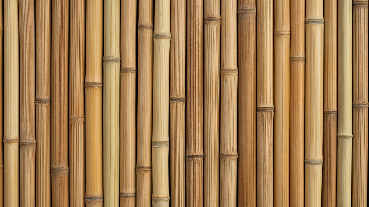 Natural Bamboo Stalks Mural Wallpaper — Minimalist Organic Pattern Mural Wallpaper - room preview 04