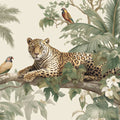 Leopard in Tropical Foliage Mural Wallpaper — Vintage Safari Art Mural Wallpaper - room preview 04