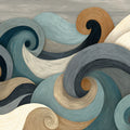 Abstract Swirling Waves Mural Wallpaper — Modern Fluid Art Mural Wallpaper - room preview 04