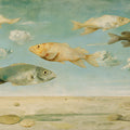 Floating Fish Surreal Sky Mural Wallpaper —Painterly Landscape Mural Wallpaper - room preview 04