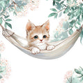 Kitten in Hammock Mural Wallpaper — Whimsical Watercolor Illustration Mural Wallpaper - room preview 04
