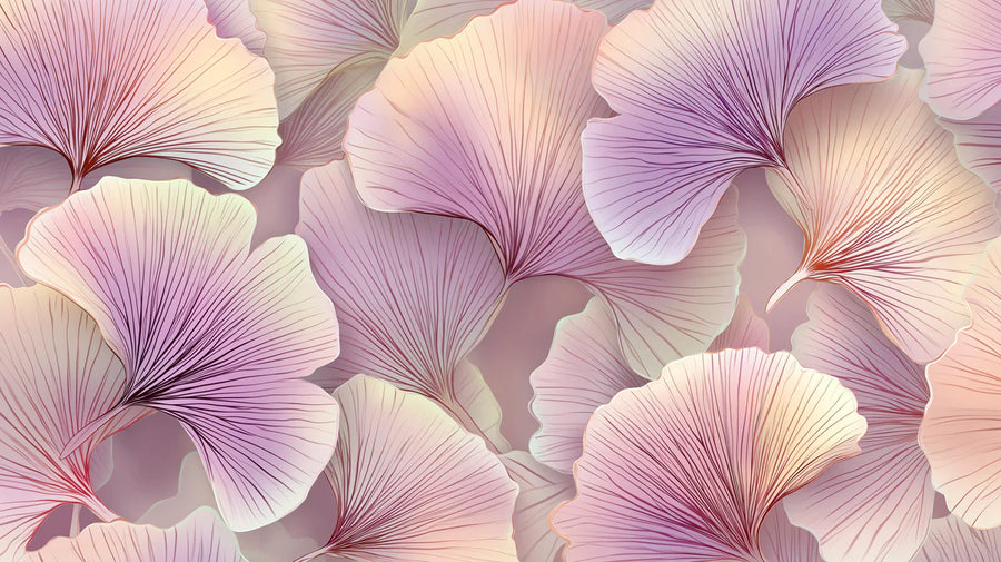 Papier peint mural Abstrait Feuille de Ginkgo — Papier peint mural artistique botanique doux printable artwork