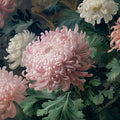Chrysanthemum Oil Painting Mural Wallpaper — Moody Floral Art Mural Wallpaper - room preview 04
