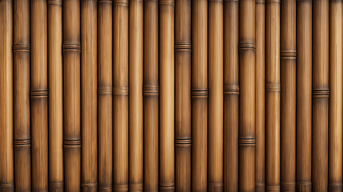Natural Vertical Bamboo Mural Wallpaper — Rustic Wood Texture Mural Wallpaper - room preview 04