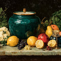 Still Life Oil Painting Mural Wallpaper — Classic Art Motif Mural Wallpaper - room preview 04