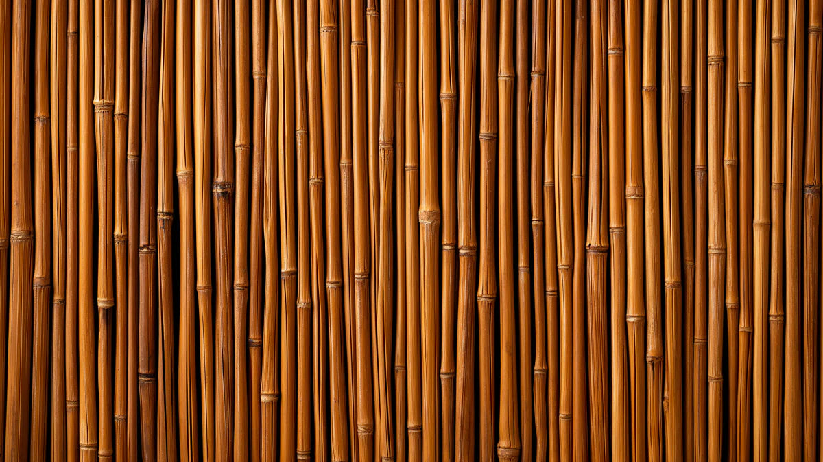 Natural Bamboo Stalks Mural Wallpaper — Organic Wood Tones Mural Wallpaper - room preview 04