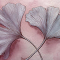 Abstract Ginkgo Leaf Mural Wallpaper — Soft Pink Botanical Art Mural Wallpaper - room preview 04