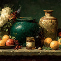 Still Life Oil Painting Mural Wallpaper — Classic Art Aesthetic Mural Wallpaper - room preview 04