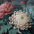 Ornate Chrysanthemum Mural Wallpaper — Moody Floral Art Mural Wallpaper - room preview 04