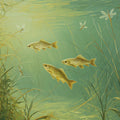 Sunlit Pond Fish Mural Wallpaper — Whimsical Aquatic Art Mural Wallpaper - room preview 04