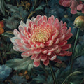 Chrysanthemum Oil Painting Mural Wallpaper — Moody Floral Art Mural Wallpaper - room preview 04