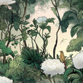 Ethereal Botanical Jungle Mural Wallpaper — Soft Nature Scene Mural Wallpaper - room preview 04