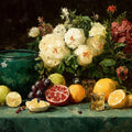 Still Life Oil Painting Mural Wallpaper — Classic Floral Art Mural Wallpaper - room preview 04