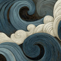 Abstract Swirling Waves Mural Wallpaper — Fluid Monochromatic Art Mural Wallpaper - room preview 04