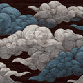 Swirling Cloud Mural Wallpaper — Ink-Style Sky Illustration Mural Wallpaper - room preview 04