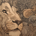 Lion King Line Art Mural Wallpaper — Sophisticated Sketch Design Mural Wallpaper - room preview 04