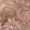 Leopard and Exotic Birds Mural Wallpaper — Soft Monochromatic Safari Mural Wallpaper - room preview 04