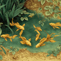 Golden Koi Pond Mural Wallpaper — Traditional Illustration Mural Wallpaper - room preview 04