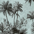 Monochrome Palm Forest Mural Wallpaper — Botanical Line Art Mural Wallpaper - room preview 04