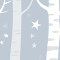 Starry Birch Forest Mural Wallpaper — Scandinavian Minimalist Mural Wallpaper - room preview 04