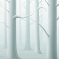 Mist-Covered Woodland Mural Wallpaper — Ethereal Forest Design Mural Wallpaper - room preview 04