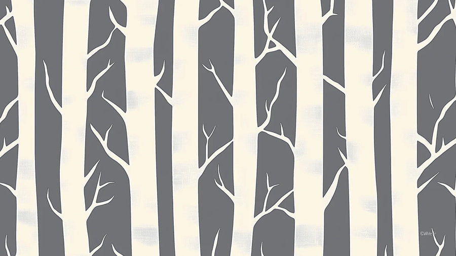 Forest Wallpaper Mural – Woodland Wall Mural – Graphic Birch Forest — Modern Nature Wall Decor printable artwork