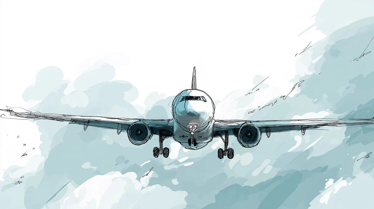 Aviation Sketch Mural Wallpaper — Artistic Watercolor Plane Design Mural Wallpaper - room preview 04
