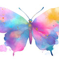 Watercolor Butterfly Mural Wallpaper — Modern Artistic Motif Mural Wallpaper - room preview 04