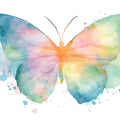 Rainbow Watercolor Butterfly Mural Wallpaper — Artistic Expression Mural Wallpaper - room preview 04